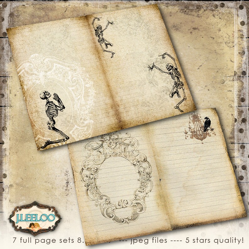 FEARFUL PAPERS Large 8.5x11 Inch Halloween Junk Journal Kit Crafting ...