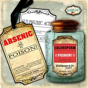 APOTHECARY LABELS Printable Bottle Jar Label Gift Tag Halloween Instant ...