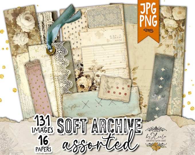 SOFT ARCHIVE – Assorted | Victorian Vintage Collage Papers for Junk Journal, Scrapbook, Ephemera & Mixed Media Patchwork | ppK32