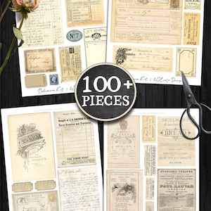 EPHEMERA KIT Scrapbook Paper Junk Journal Digi Kit Digital Junk Tags ...
