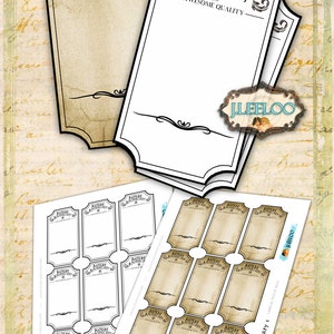 BLANK APOTHECARY bearbeitbare druckbare Tags Etikett Giftflasche Glasetiketten Sofortiger Download druckbare Bilder digitale Collage Blatt tl152