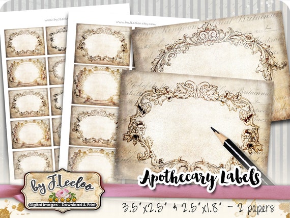 APOTHECARY blank editable printable tags label poison bottle jar instant download printable images digital collage sheet pp494
