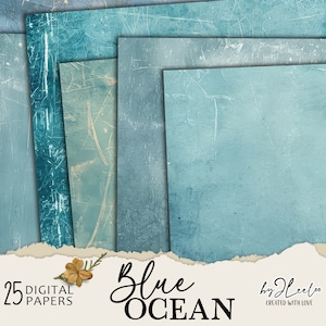 BLUE OCEAN vintage Papiere | Naturton Textur Alte Kulissen | Fine Art Texturen Foto Overlays Grunge Texturen - Digitale Textur | pp752