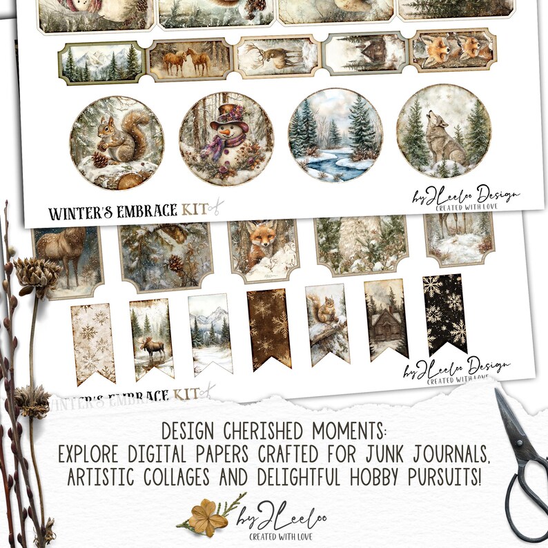 WINTER'S EMBRACE Add-on Kit Junk Journal Pages Printable | Enchanted ...