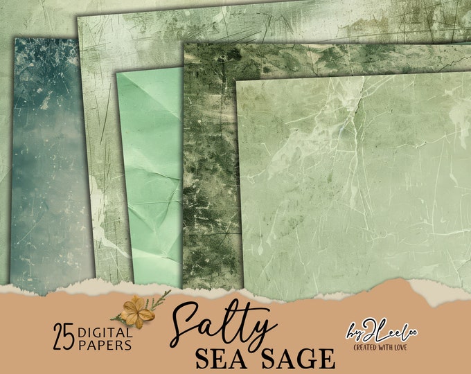 SALTY SEA SAGE vintage papers backdrops | digital grunge paper images | old vintage backgrounds distressed antique paper textures | pp757