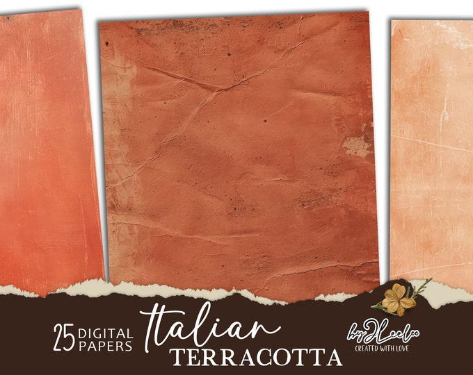 ITALIAN TERRACOTTA digital grunge paper vintage | portrait studio backdrops | old vintage backgrounds antique fine art textures | pp758