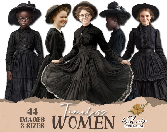 TIMELESS WOMEN victorian paper doll printable 3 sizes junk journal cut off | Journaling supplie clipart | mini fussy cut digital | cl172