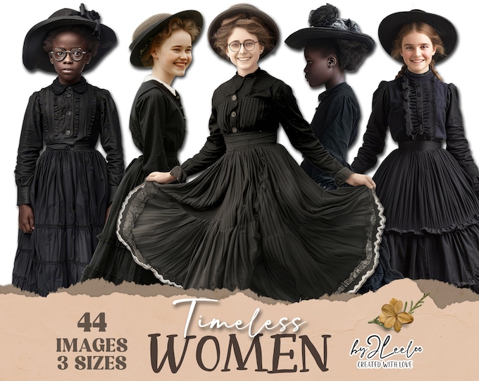TIMELESS WOMEN victorian paper doll printable 3 sizes junk journal cut off | Journaling supplie clipart | mini fussy cut digital | cl172