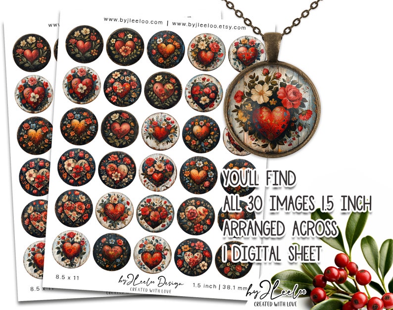 Rustic Heart Printable RUSTICCORE HEART 1.5 Inch Printable Illustration | Valentine Supplies ...