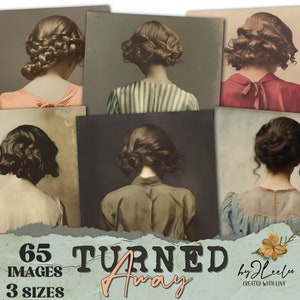 WEGGEBRACHT Vintage 65 grote foto's 3 formaten | Afdrukbare ongewone oude portretfoto's voor junkjournal | Bundel Digitale Kunst CU | cp030