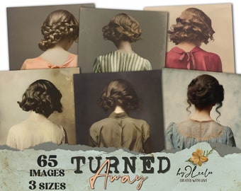 WEGGEBRACHT Vintage 65 grote foto's 3 formaten | Afdrukbare ongewone oude portretfoto's voor junkjournal | Bundel Digitale Kunst CU | cp030
