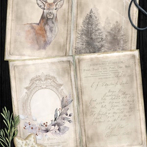 WINTER PAGES junk journal christmas holidays printable diary pages for Journals, Scrapbooks, Paper Crafts pp534 image 6