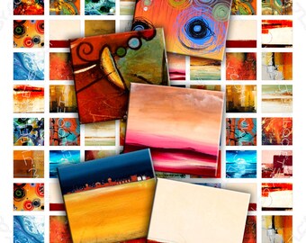 ABSTRACT ART .83x.75 inch size for pendant soldered art Digital collage sheet instant download printable download sc101