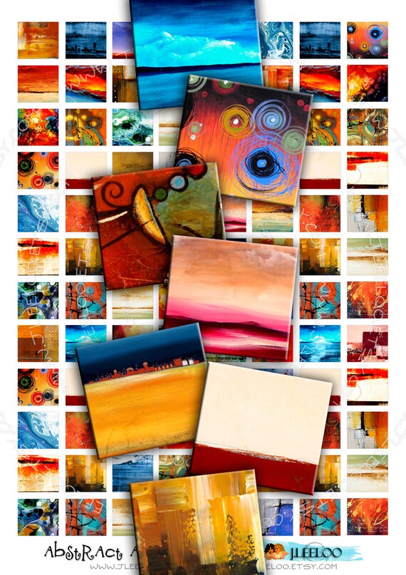 ABSTRACT ART .83x.75 inch size for pendant soldered art Digital collage sheet instant download printable download sc101
