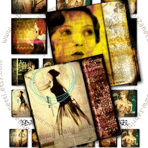 Digital collage sheet SERIE WOMAN N1  inch size for pendant magnet and craft instant download printable download qu101