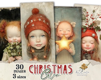Puede incluir: Un conjunto de 30 imágenes digitales con tres chicas adorables con temas navideños. Las chicas llevan gorros rojos y tienen las mejillas sonrosadas. Las imágenes están disponibles en tres tamaños.