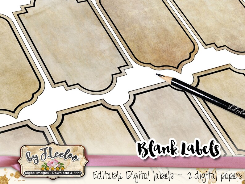 BLANK LABELS Editable Printable Apothecary Tags Poison Bottle Jar ...