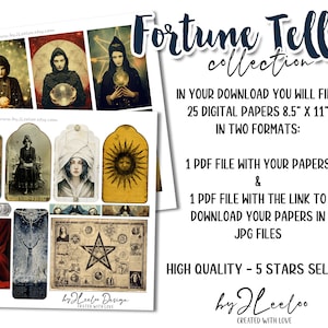 FORTUNE TELLER Collection 235 Images | Tarot Mystic Scrapbook Junk ...