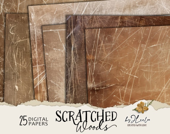 SCRATCHED WOOD vintage papers | Grunge digital brown Backdrops | textures neutral tones | backgrounds light papers earth colors | pp763