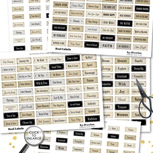 May include: Digital sheet of 162 images with inspirational words like "Dream," "Joy," and "Gratitude." The design features a vintage aesthetic with a neutral color palette and the text "Cute & Lovely."