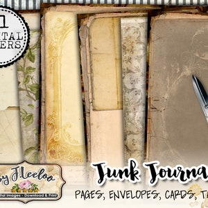 JUNK JOURNAL KIT distressed vintage journal kit crafting journal background scrapbook instant download printable diary pp517