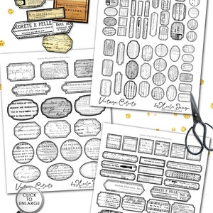 VINTAGE CUTOUTS Label Printable Fussy-cut Supplies | Tags Ephemera Junk ...