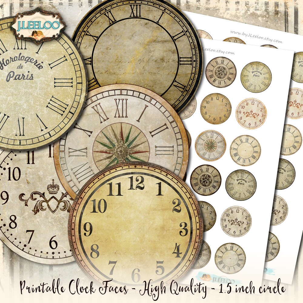 vintage-clock-1-5-inch-circle-printable-clock-face-grunge-dirty-antique-for-pendant-magnet-and-craft-instant-download-diy-tn540-etsy