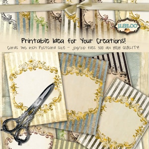 RAYURES N GOTHIC 9 papiers numériques cartes postales cartes-cadeaux papier craft encadré scrapbooking pack feuilles de collage numérique imprimables pp310