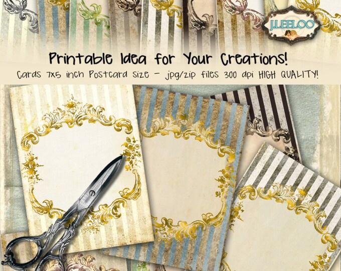 STRIPED N GOTHIC 9 digital papers postcard gift cards paper craft framed scrapbook paper pack Digital collage sheets printable pp310