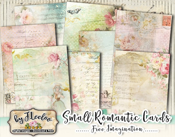 ROMANCE atc aceo Digital collage sheet for invitation greeting card jewelry holder diary art scrapbook ac311