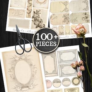 EPHEMERA KIT Scrapbook Paper Junk Journal Digi Kit Digital Junk Tags ...