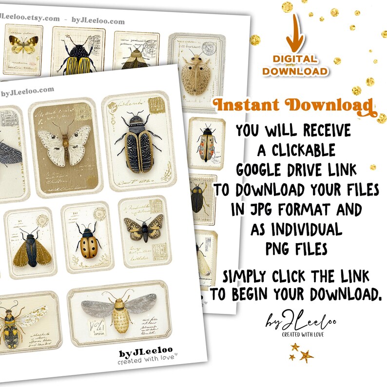 DECORATIVE INSECTS Entomology Printable Labels for Junk Journal ...