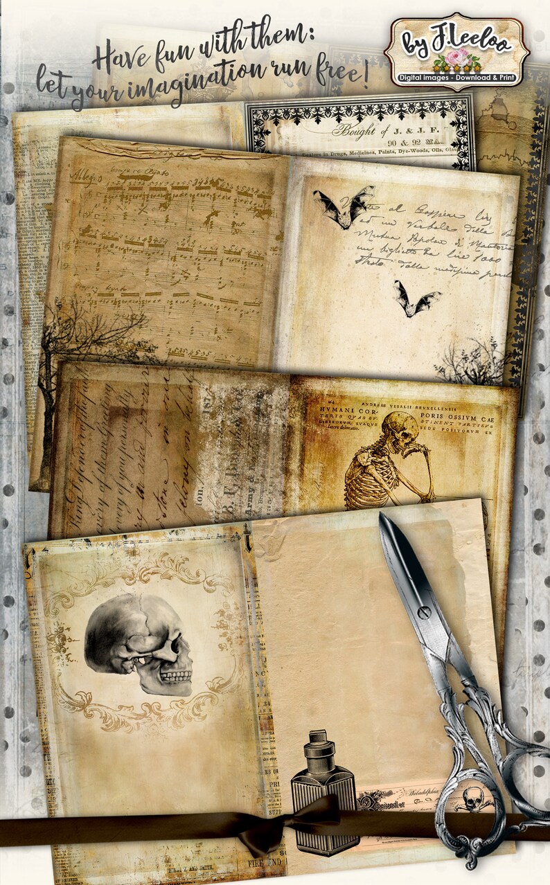 SPOOKY JOURNAL KIT large 8.5x11 inch Halloween junk journal Etsy