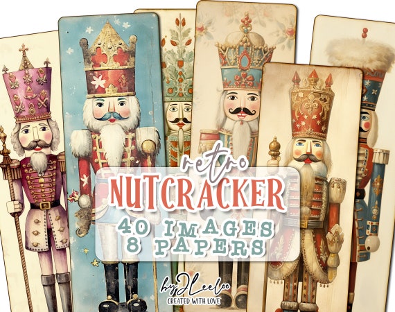 NUTCRACKER RETRO Collection 40 images | supplies for junk journal, crafting, scrapbooking, book making | Card making Christmas theme | bm115