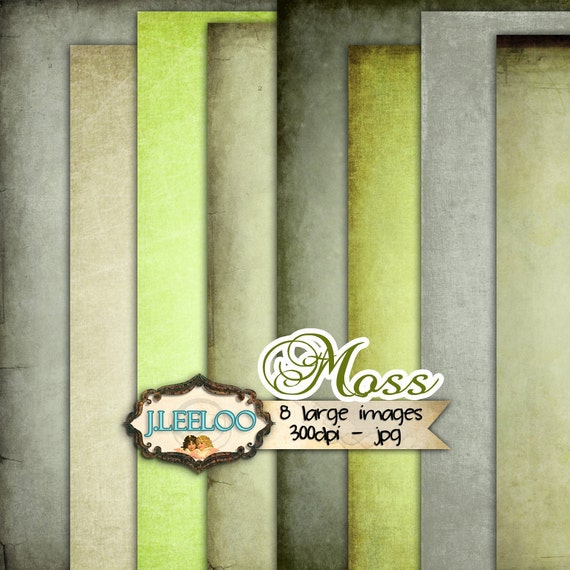 BASIC 4 MOSS large digital papers Digital collage sheet texture grunge green for scrapbooking craft art instant download printable pp114