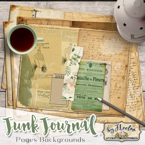 JUNK JOURNAL pages collage sheets | Journal digital ephemera handwritten papers vintage | Supplies instant download printable | pp547