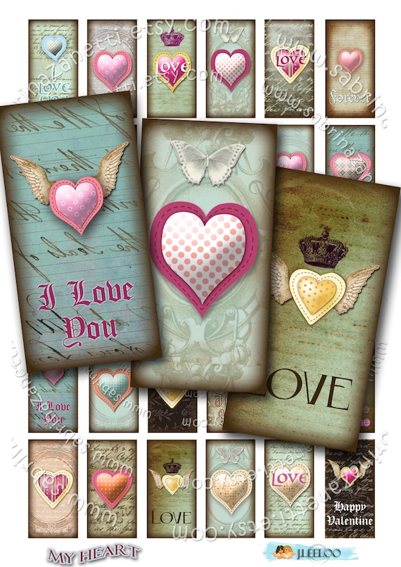 MY HEART 2x1 domino valentine love for rectangle pendant soldered art Digital collage sheet clipart instant download printable do127