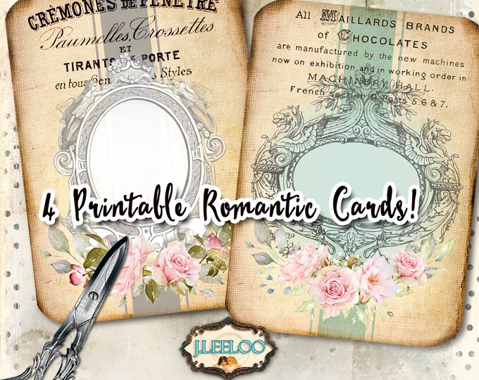 FRENCH FLOWER editable writable writing note Digital collage sheet Shabby Chic digital graphic scrapbook diary instant download pp435