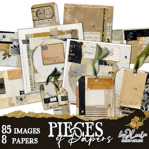 Kawałki papieru etykiety do druku materiały | Kolaż vintage ephemera dziennik śmieci pamiętnik papier rzemieślniczy | męskie obrazy cyfrowe | pp810