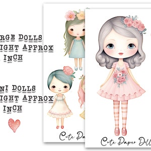 CUTE PAPER DOLLS Printable Pastel Kit Junk Journal Cut off | Dolls ...