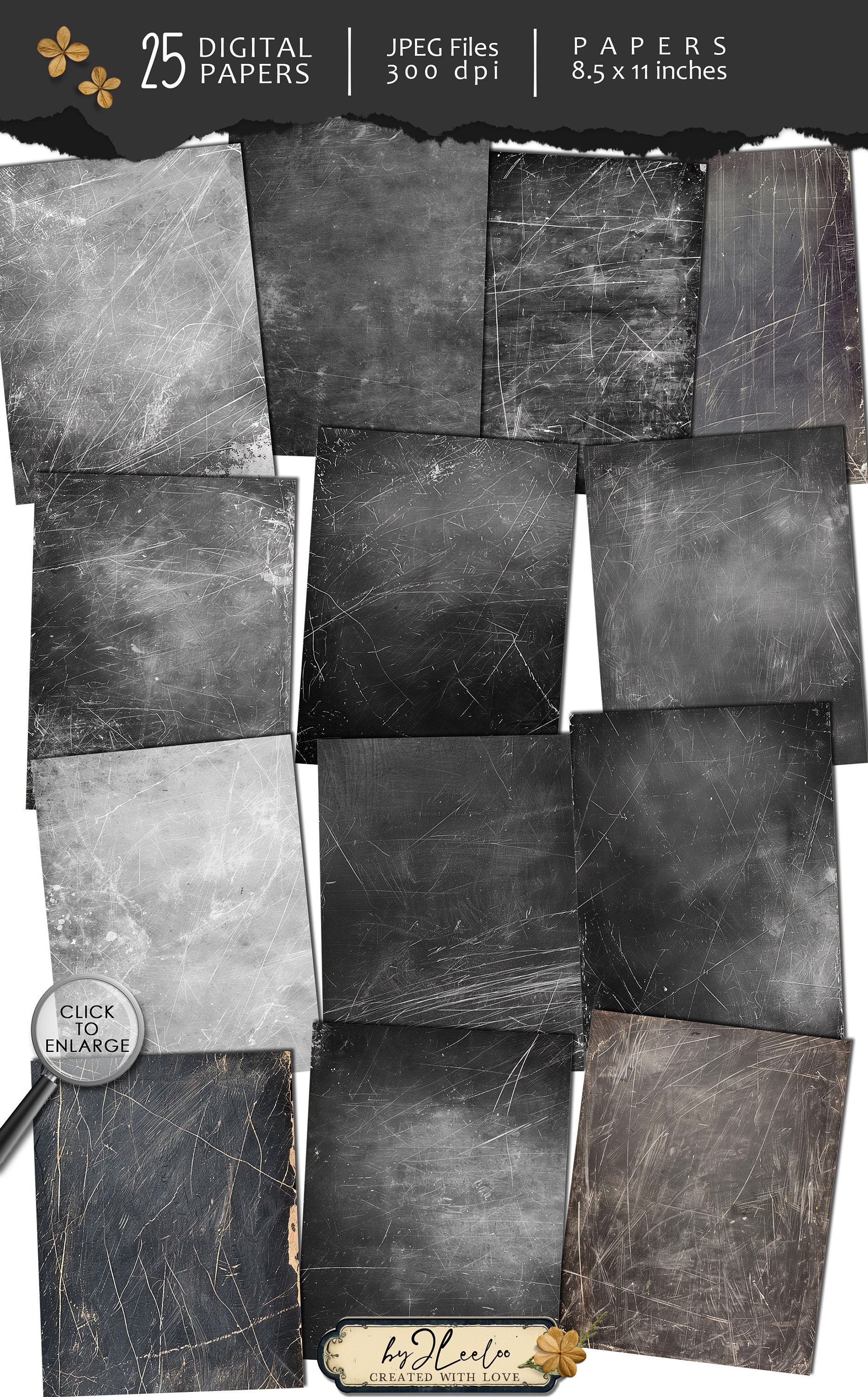 バーゲンで Vintage EBONY SCRATCHED Papers Old Texture Gray Dark Muted | その他