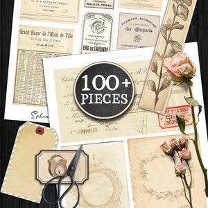 EPHEMERA KIT Scrapbook Paper Junk Journal Digi Kit Digital Junk Tags ...