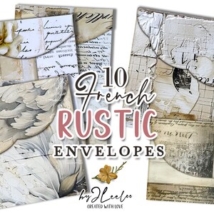 KOPERTY RUSTYKALNE FRANCUSKIE vintage shabby pocztówka | dziennik śmieciowy do wydrukowania diy kolaż arkusze malowane tło kolaż wydruk | pp704