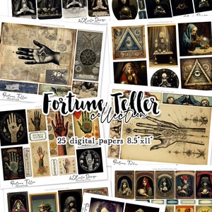 FORTUNE TELLER Collection 235 Images | Tarot Mystic Scrapbook Junk ...