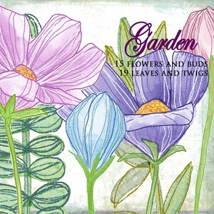 Aquarela digital clipart JARDIM flores png jpg para scrapbooking convites etiqueta cartão decoração para casa papéis instantâneo pintado à mão wa103