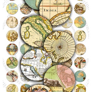 KREISE KARTEN Digital Collage Sheet 1-Zoll-Kreise zum Ausdrucken