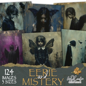EERIE AND MISTERY 124 gotico 3 Dimensioni stampabile Halloween / macabro raccapricciante immagini oscure horror grafica / Junk Journals Arte digitale / cp024