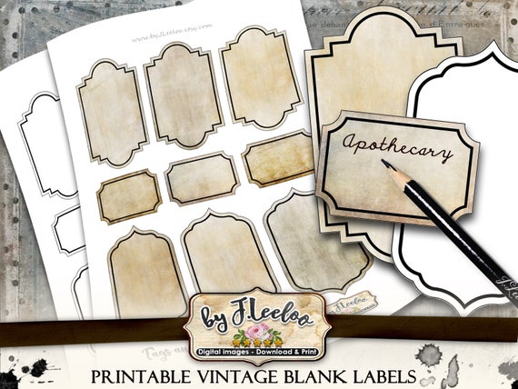 TAGS and LABELS blank apothecary editable printable poison bottle jar instant download writable images digital collage sheet tl212