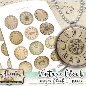 OROLOGIO VINTAGE Orologio con quadrante circolare da 2 pollici stampabile per topper per cupcake e lavoretti fai da te Alice party download immediato antico tn580