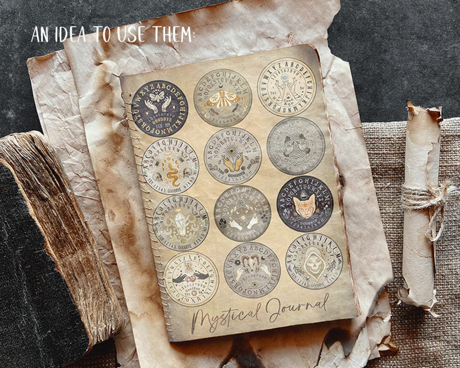 OUIJA BOARD 2.5 Inch Circle Sacred Occut Witch Pendants Printable ...